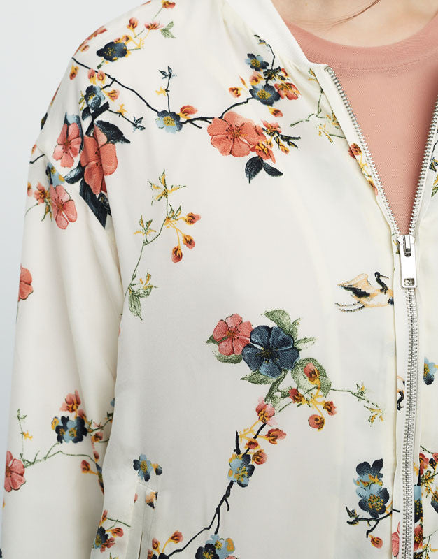 Floral print bomber jacket